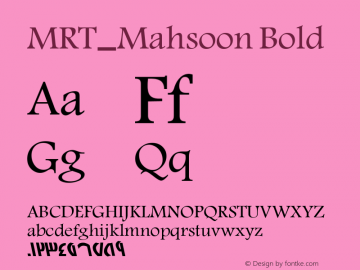 MRT_Mahsoon Bold Modified:1995-2009 MRT www.win2farsi.com图片样张