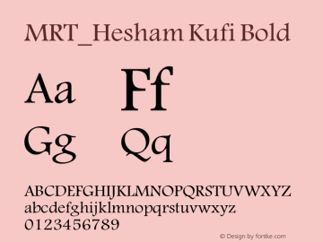 MRT_Hesham Kufi Bold Modified:1995-2010 MRT www.win2farsi.com图片样张