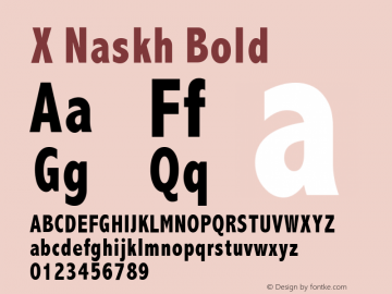 X Naskh Bold Version 1.8 Font Sample