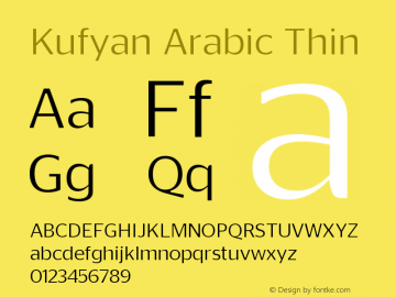 KufyanArabic-Thin Version 1.000图片样张