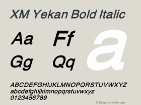 XM Yekan Bold Italic Version 7.004 2007图片样张