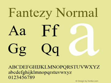 Fantezy Normal 1.0 Font Sample