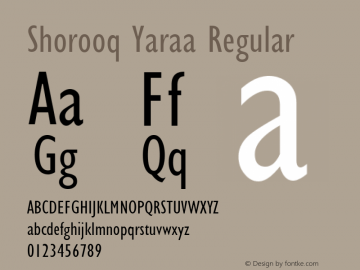 ShorooqYaraa Version 1.00 February 19, 2011, initial release Font Sample