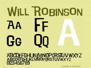 Will Robinson Macromedia Fontographer 4.1 2/10/98图片样张