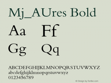 Mj_AUres Bold Version 1.70 Font Sample