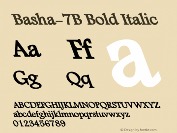 Basha-7B Bold Italic Version 2.00 September 2, 2007图片样张