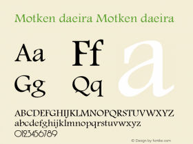 Motken daeira Motken daeira Font Sample