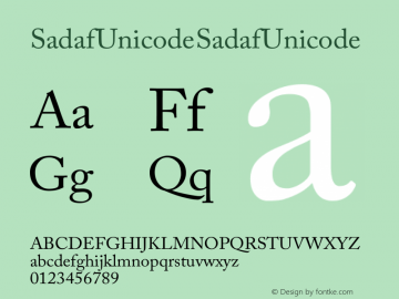 Sadaf Unicode Version 1.00 Font Sample