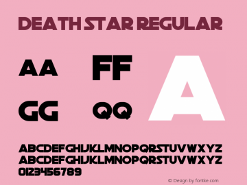 Death Star Version 1.00 July 5, 2016, initial release Font Sample