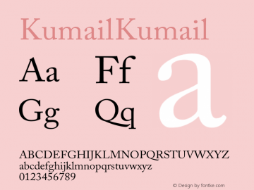 Kumail Version 1.00 Font Sample