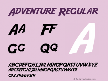 Adventure Version 4.00 September 3, 2013 Font Sample