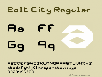 Bolt City Regular Version 1.0图片样张