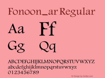 Fonoon_ar Version 1.00 September 26, 2008, initial release Font Sample