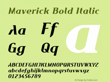 Maverick Bold Italic 001.000图片样张