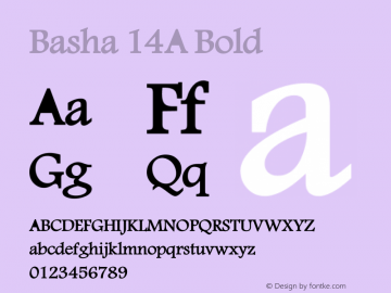 Basha 14A Bold Version 1.00 September 2, 2007, initial release Font Sample