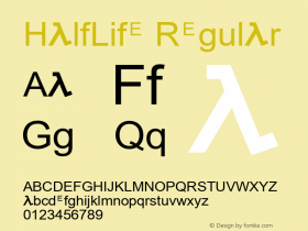 HalfLife Half-Life Font Sample