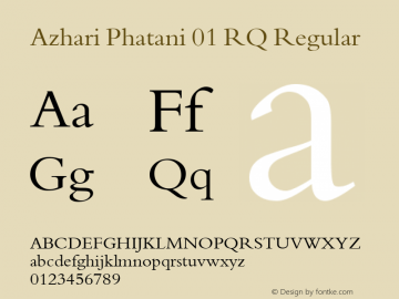 Azhari Phatani 01 RQ Azhari 2014 Font Sample