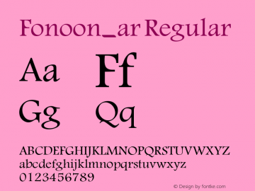 Fonoon_ar Version 1.00 September 26, 2008, initial release Font Sample