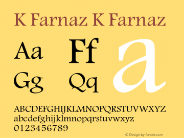 K Farnaz 1.0 Font Sample