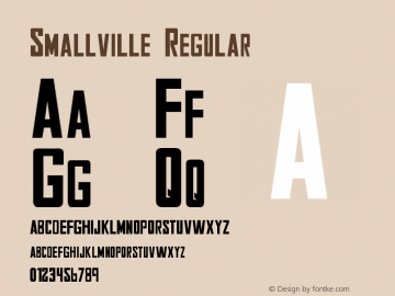 Smallville Solid Version 1.00 October 4, 2003, initial release Font Sample