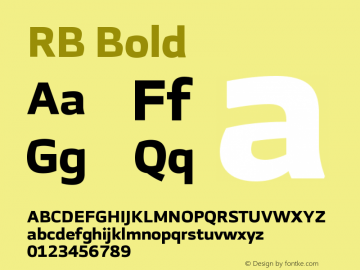 RB Bold Version 1.000;PS 001.000;hotconv 1.0.70;makeotf.lib2.5.58329 Font Sample