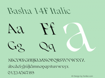 Basha 14F Italic Version 1.00 September 2, 2007, initial release图片样张