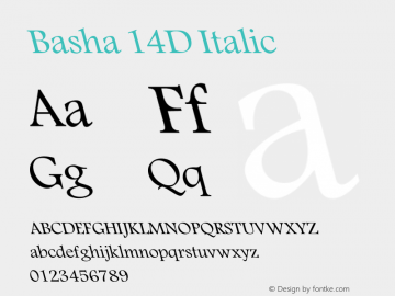 Basha 14D Italic Version 1.00 August 30, 2007, initial release图片样张