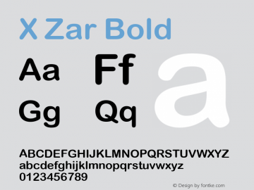 X Zar Bold Version 1.8 Font Sample