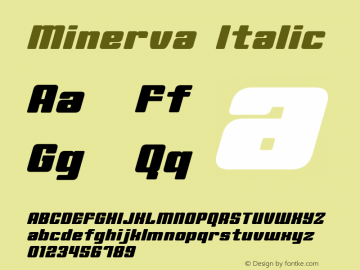Minerva Italic Version 1.00 April 17, 2013, initial release图片样张