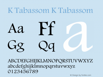 K Tabassom 1.0 Font Sample