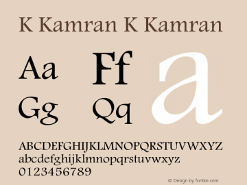 K Kamran 1.0 Font Sample