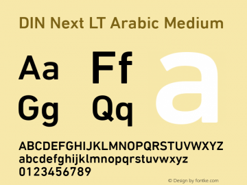 DIN Next LT Arabic Medium Version 1.00 Font Sample