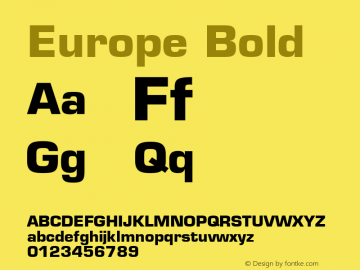 Europe Bold 001.001 Font Sample