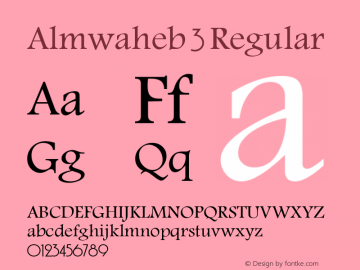 Almwaheb 3 1425 H Font Sample