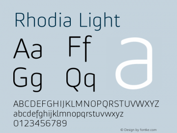 Rhodia-Light Version 001.901 Font Sample