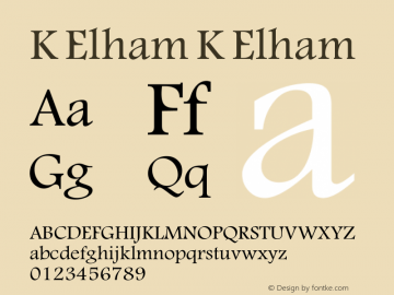 K Elham K Elham Font Sample