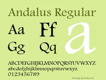 Andalus Version 1.01 Font Sample