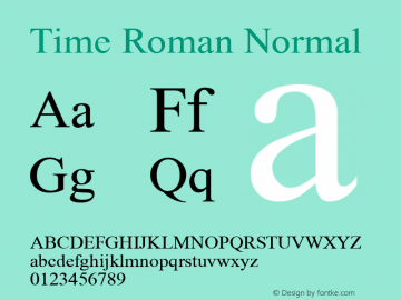 Time Roman Normal 1.0 Fri Jul 16 12:21:03 1993图片样张