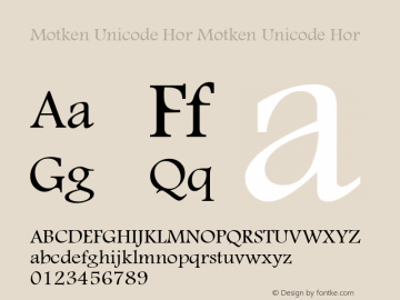 Motken Unicode Hor Motken Unicode Hor Font Sample