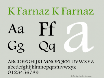 K Farnaz 1.0 Font Sample