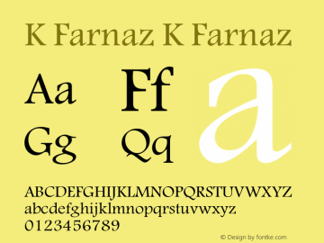 K Farnaz 1.0 Font Sample