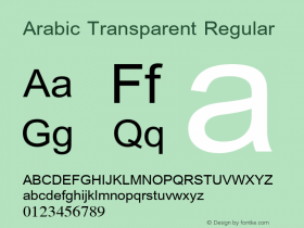 Arabic Transparent Version 1.01 Font Sample