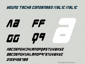 Young Techs Condensed Italic Version 1.0 Font Sample