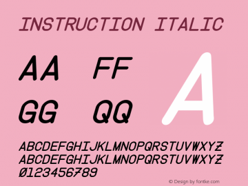 Instruction Italic Version 1.10 - June 28, 2013图片样张