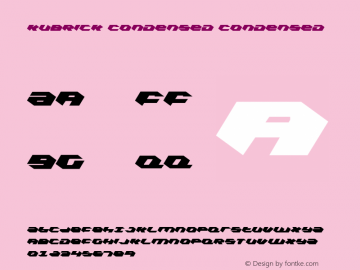 Kubrick Condensed 001.000 Font Sample