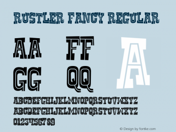 Rustler Fancy Macromedia Fontographer 4.1.3 9/15/01 Font Sample