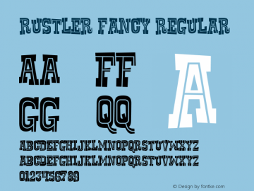 Rustler Fancy Macromedia Fontographer 4.1.3 9/15/01 Font Sample