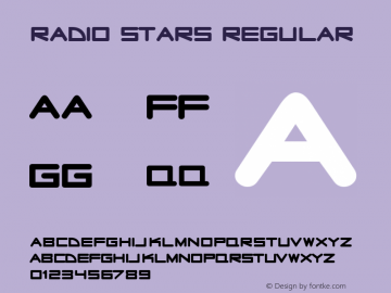 Radio Stars Regular Macromedia Fontographer 4.1 12/10/97 Font Sample
