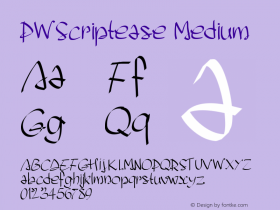 PWScriptease Version 001.000 Font Sample