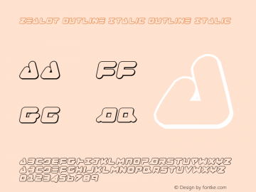 Zealot Outline Italic 001.000 Font Sample
